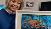 Yaquina Art Gallery Spotlight features Linda Devoy, embellished images, and Stephanie Adams, fluid resin seascapes, from May 27 – June 9, 2023